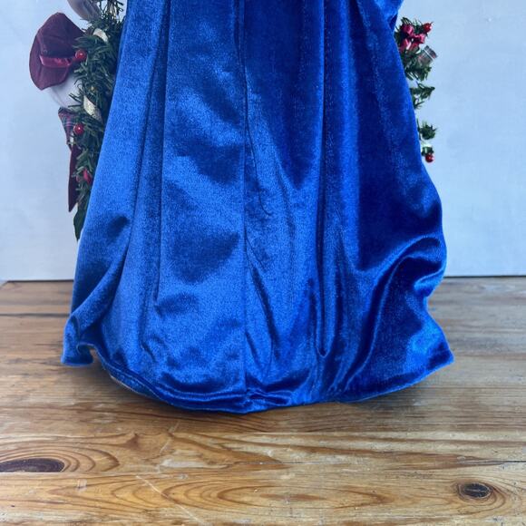 Vintage Santa Tree Topper 24 Blue Robe w/Snowman,Bear & Basket VTG Xmas Decor - Picture 10 of 11